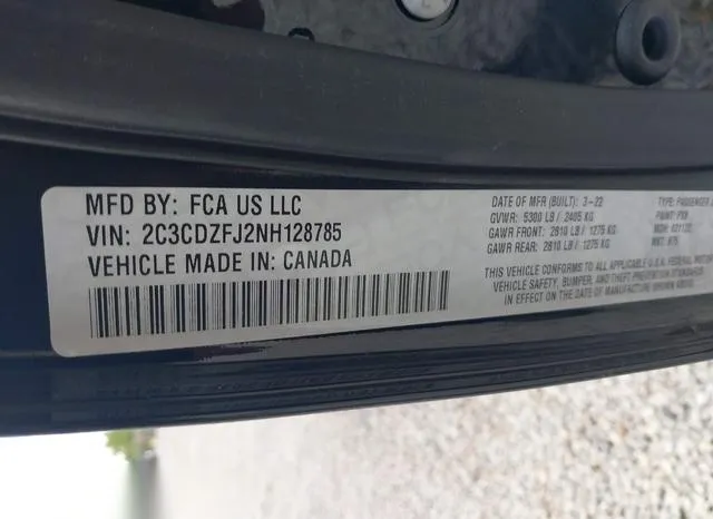 2C3CDZFJ2NH128785 2022 2022 Dodge Challenger- R/T Scat Pack 9