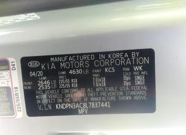 KNDPN3AC8L7837441 2020 2020 KIA Sportage- EX 9