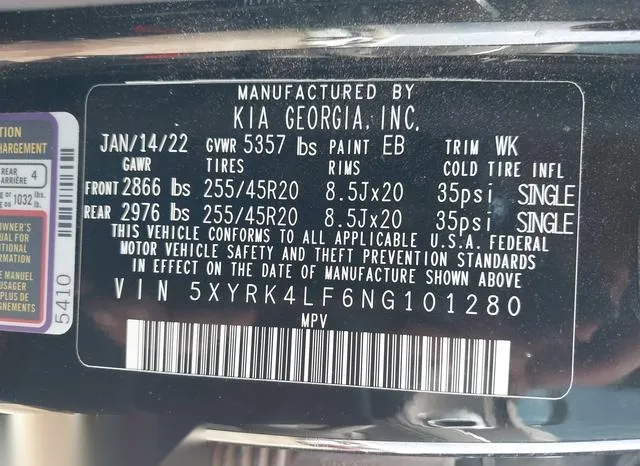 5XYRK4LF6NG101280 2022 2022 KIA Sorento- Sx Prestige 9