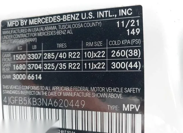 4JGFB5KB3NA620449 2022 2022 Mercedes-Benz GLE 450- 4Matic 9