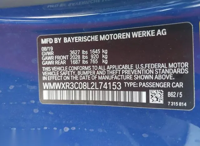 WMWXR3C08L2L74153 2020 2020 Mini Hardtop- Cooper 9