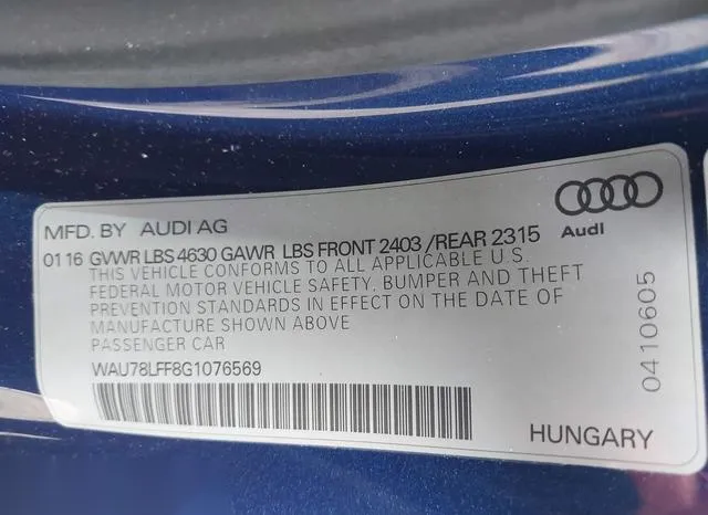 WAU78LFF8G1076569 2016 2016 Audi A3- 2-0T Premium 9