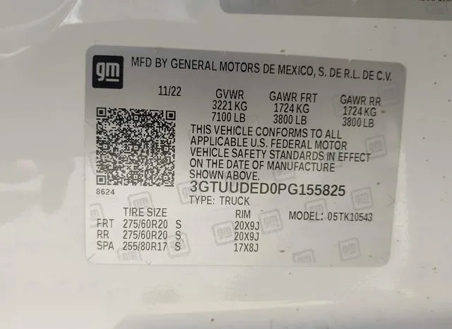 3GTUUDED0PG155825 2023 2023 GMC Sierra- 1500 Slt 9