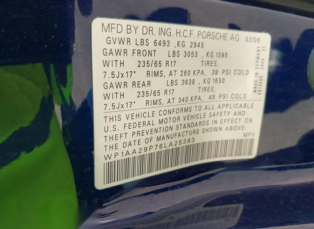 WP1AA29P76LA25383 2006 2006 Porsche Cayenne 9