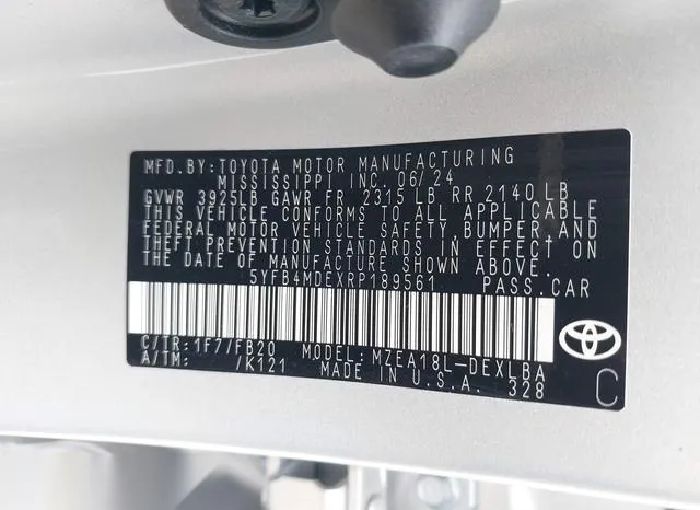 5YFB4MDEXRP189561 2024 2024 Toyota Corolla- LE 9