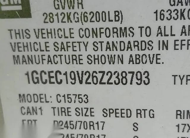 1GCEC19V26Z238793 2006 2006 Chevrolet Silverado 1500- Work 9