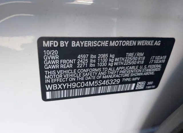 WBXYH9C04M5S46329 2021 2021 BMW X2- Sdrive28I 9