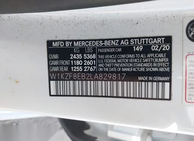 W1KZF8EB2LA829817 2020 2020 Mercedes-Benz E 350- 4Matic 9