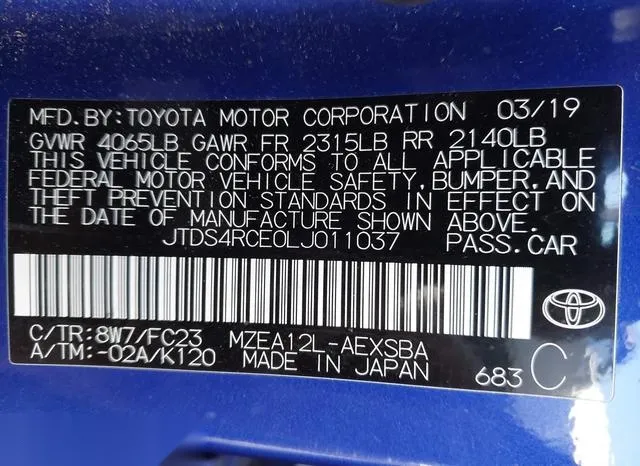 JTDS4RCE0LJ011037 2020 2020 Toyota Corolla- SE 9