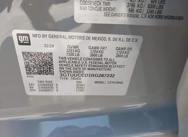 3GTUUCED1RG287232 2024 2024 GMC Sierra- 1500 Elevation 9