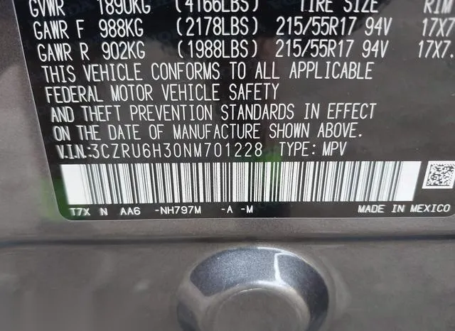 3CZRU6H30NM701228 2022 2022 Honda HR-V- Awd Lx 9