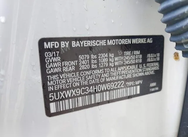 5UXWX9C34H0W69222 2017 2017 BMW X3- Xdrive28I 9