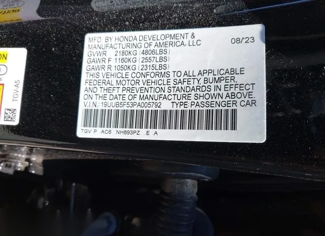 19UUB5F53PA005792 2023 2023 Acura TLX- A-Spec Package 9