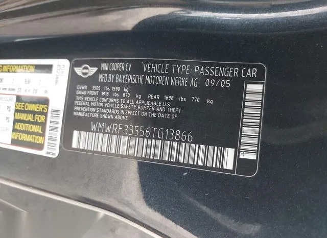 WMWRF33556TG13866 2006 2006 Mini Cooper 9