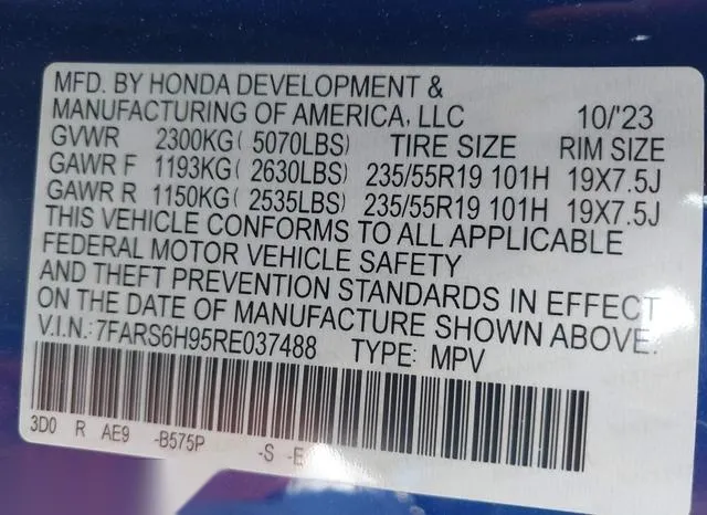 7FARS6H95RE037488 2024 2024 Honda CR-V- Hybrid Sport Touring 9