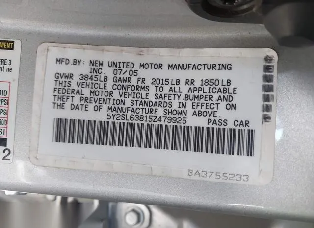 5Y2SL63815Z479925 2005 2005 Pontiac Vibe 9