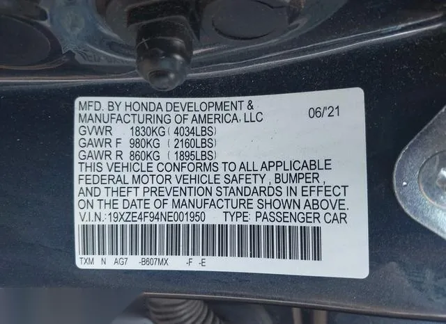 19XZE4F94NE001950 2022 2022 Honda Insight- Touring 9