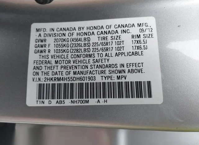 2HKRM4H55DH601903 2013 2013 Honda CR-V- EX 9