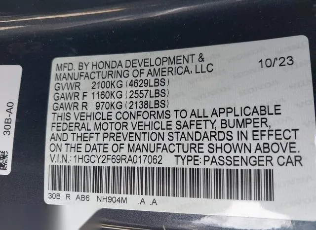 1HGCY2F69RA017062 2024 2024 Honda Accord- Hybrid Ex-L 9