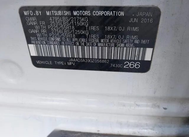 JA4AD3A39GZ056862 2016 2016 Mitsubishi Outlander- SE 9