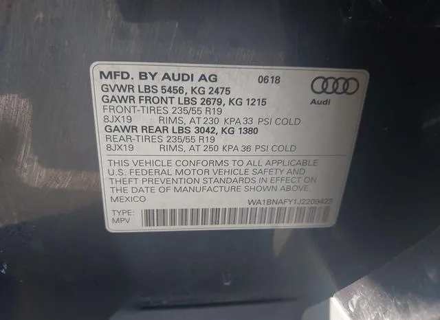 WA1BNAFY1J2209423 2018 2018 Audi Q5- 2-0T Premium/2-0T Tech  9