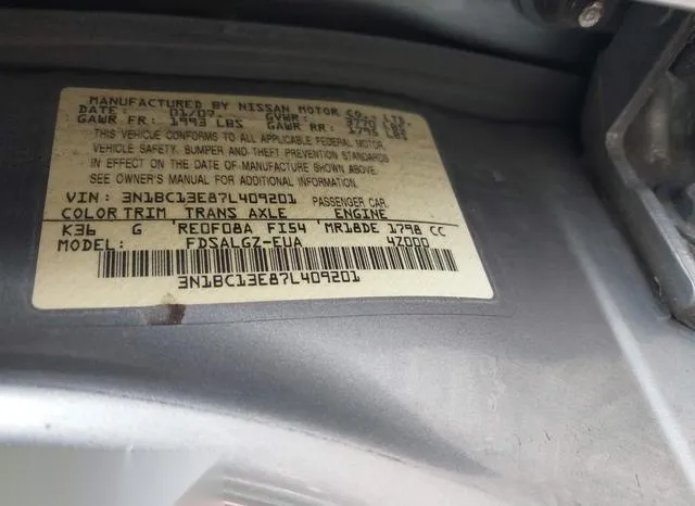 3N1BC13E87L409201 2007 2007 Nissan Versa- 1-8SL 9