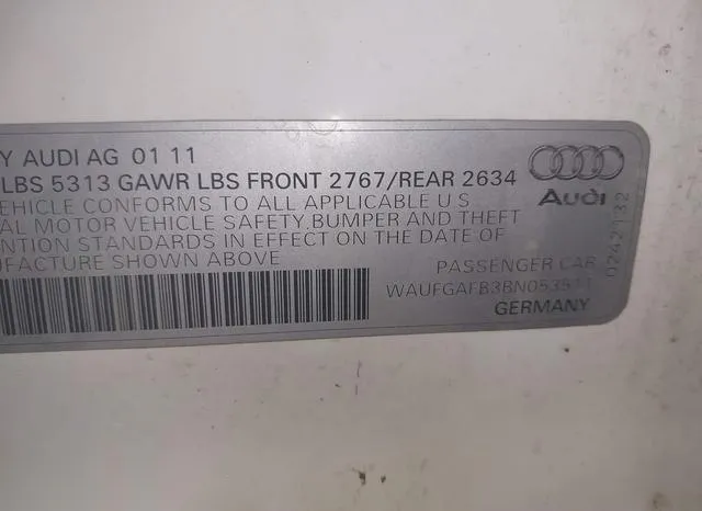 WAUFGAFB3BN053511 2011 2011 Audi A6- 3-0 Premium 9