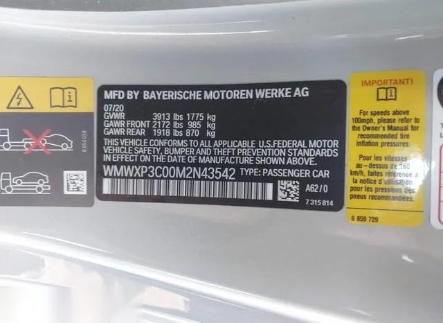 WMWXP3C00M2N43542 2021 2021 Mini Se Hardtop- Cooper 9