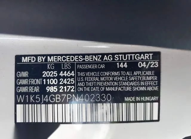 W1K5J4GB7PN402330 2023 2023 Mercedes-Benz Cla 250 Coupe 9