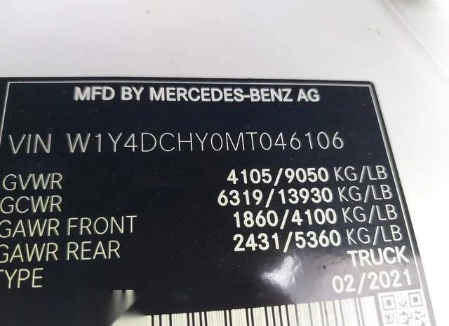 W1Y4DCHY0MT046106 2021 2021 Mercedes-Benz Sprinter 2500- Hig 9