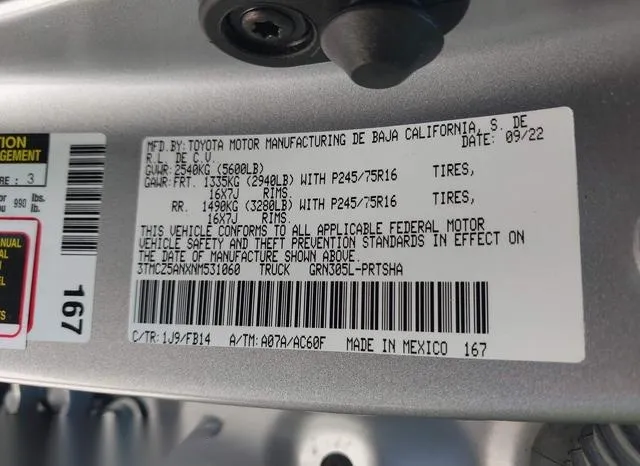 3TMCZ5ANXNM531060 2022 2022 Toyota Tacoma- Sr V6 9