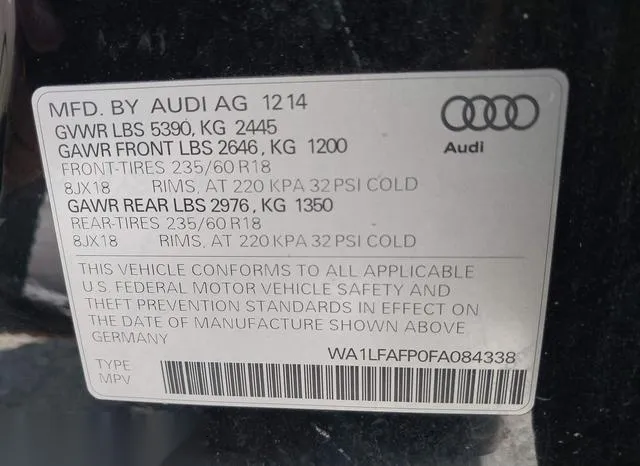 WA1LFAFP0FA084338 2015 2015 Audi Q5- 2-0T Premium 9