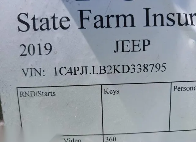 1C4PJLLB2KD338795 2019 2019 Jeep Cherokee- Altitude Fwd 9