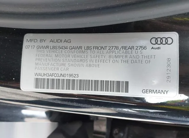 WAUH3AFC0JN019523 2018 2018 Audi A6- 3-0T Premium 9