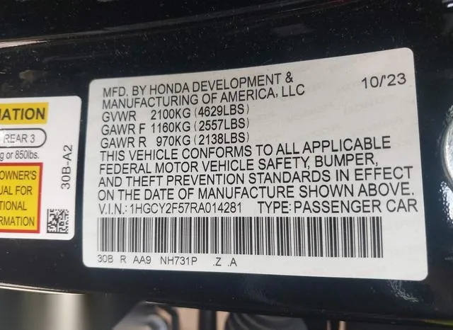 1HGCY2F57RA014281 2024 2024 Honda Accord- Hybrid Sport 9