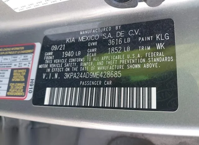 3KPA24AD9ME428685 2021 2021 KIA Rio- S 9