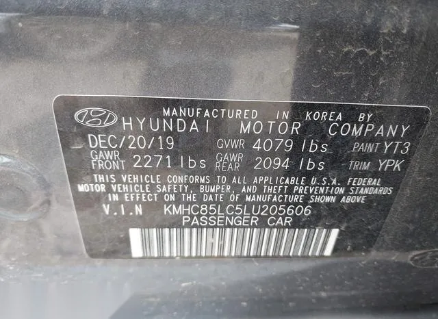 KMHC85LC5LU205606 2020 2020 Hyundai Ioniq- Hybrid Sel 9