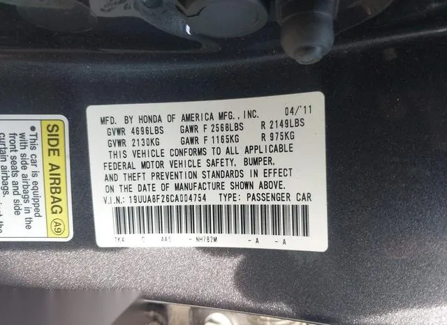 19UUA8F26CA004754 2012 2012 Acura TL- 3-5 9