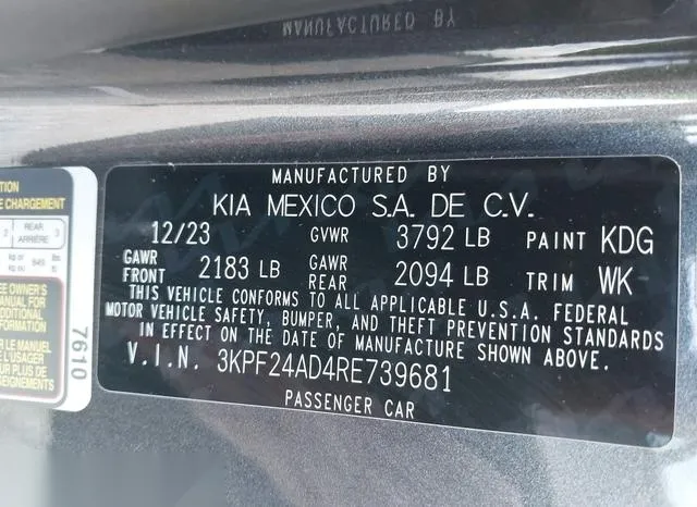 3KPF24AD4RE739681 2024 2024 KIA Forte- Lxs 9