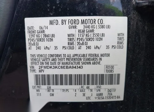 2FMDK3KC6EBA94343 2014 2014 Ford Edge- Limited 9