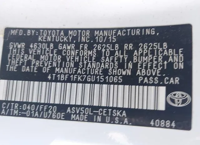 4T1BF1FK7GU151065 2016 2016 Toyota Camry- SE 9