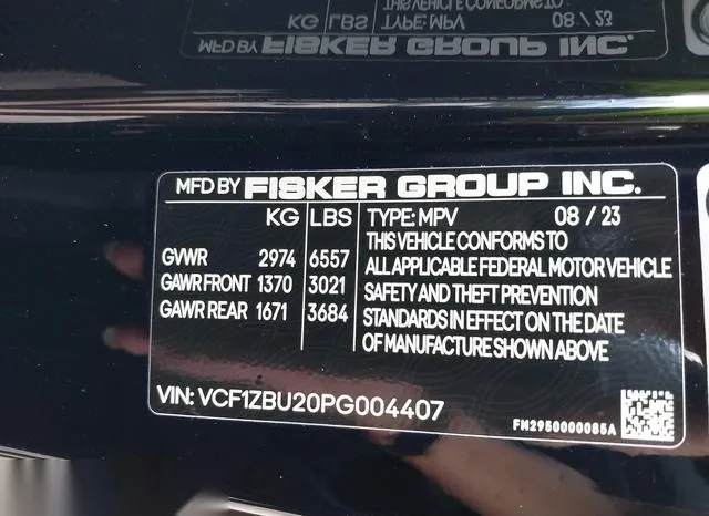 VCF1ZBU20PG004407 2023 2023 Fisker Ocean- One 9