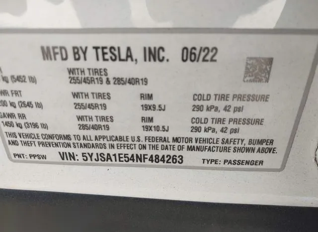 5YJSA1E54NF484263 2022 2022 Tesla Model S- Dual Motor All-Wh 9