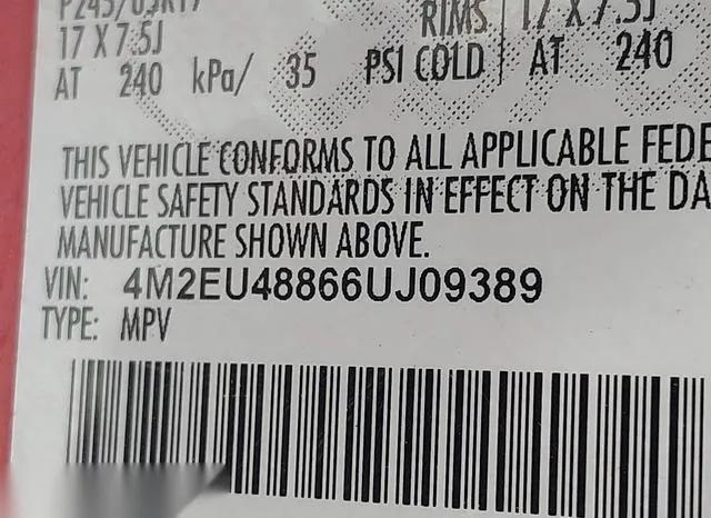 4M2EU48866UJ09389 2006 2006 Mercury Mountaineer- Premier 9