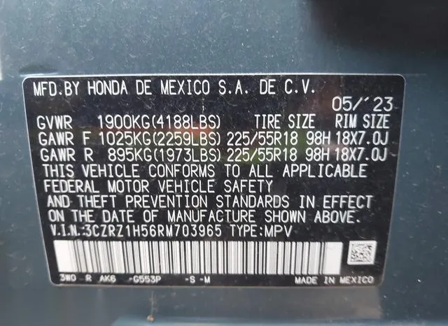 3CZRZ1H56RM703965 2024 2024 Honda HR-V- 2Wd Sport/2Wd Sport  9