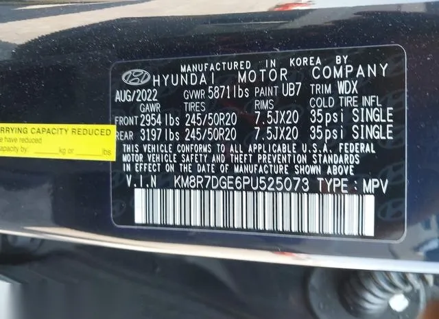 KM8R7DGE6PU525073 2023 2023 Hyundai Palisade- Calligraphy 9