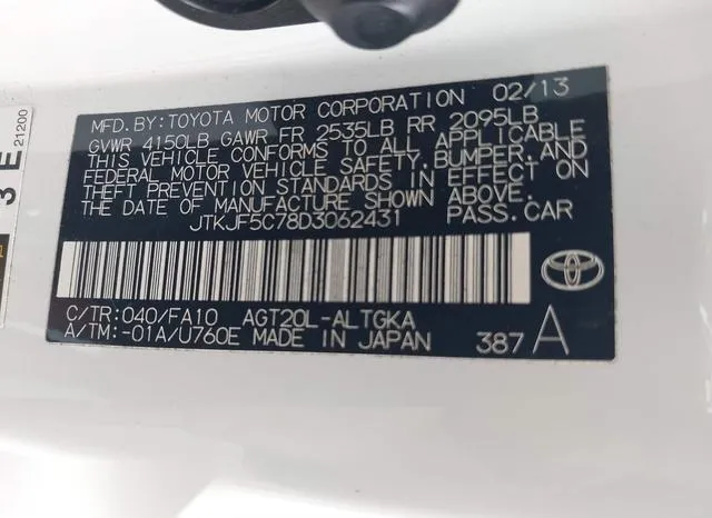 JTKJF5C78D3062431 2013 2013 Scion TC 9