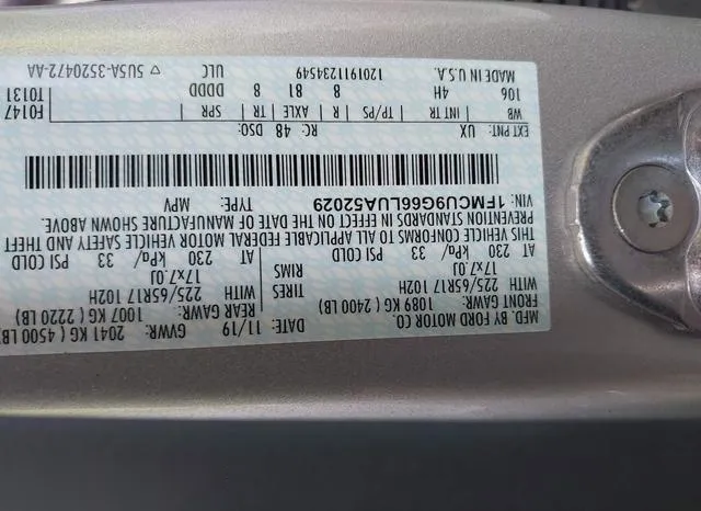 1FMCU9G66LUA52029 2020 2020 Ford Escape- SE 9