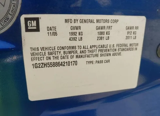 1G2ZH558864210170 2006 2006 Pontiac G6- GT 9