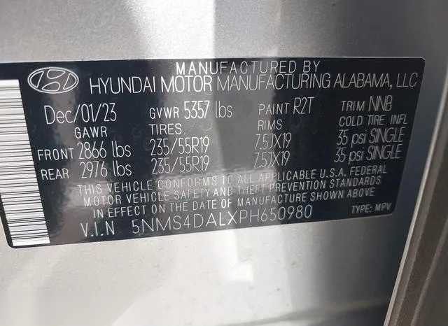 5NMS4DALXPH650980 2023 2023 Hyundai Santa Fe- Limited 9